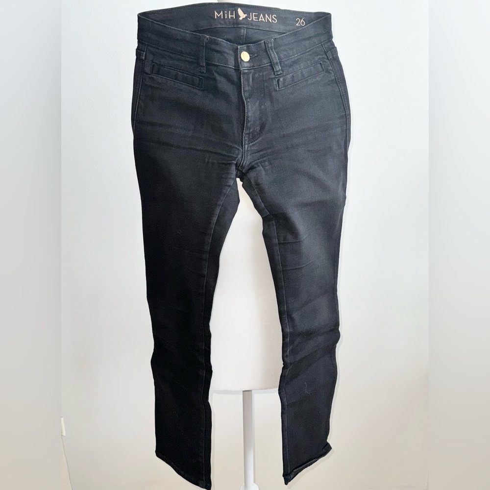MiH Jeans Black Cropped Slim Leg Size 26
